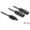 DELOCK solar splitter kabelis 2x plug to 1x socket 30 cm Juoda (model 89298)