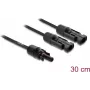 DELOCK solar splitter kabelis 2x plug to 1x socket 30 cm Juoda (model 89298)