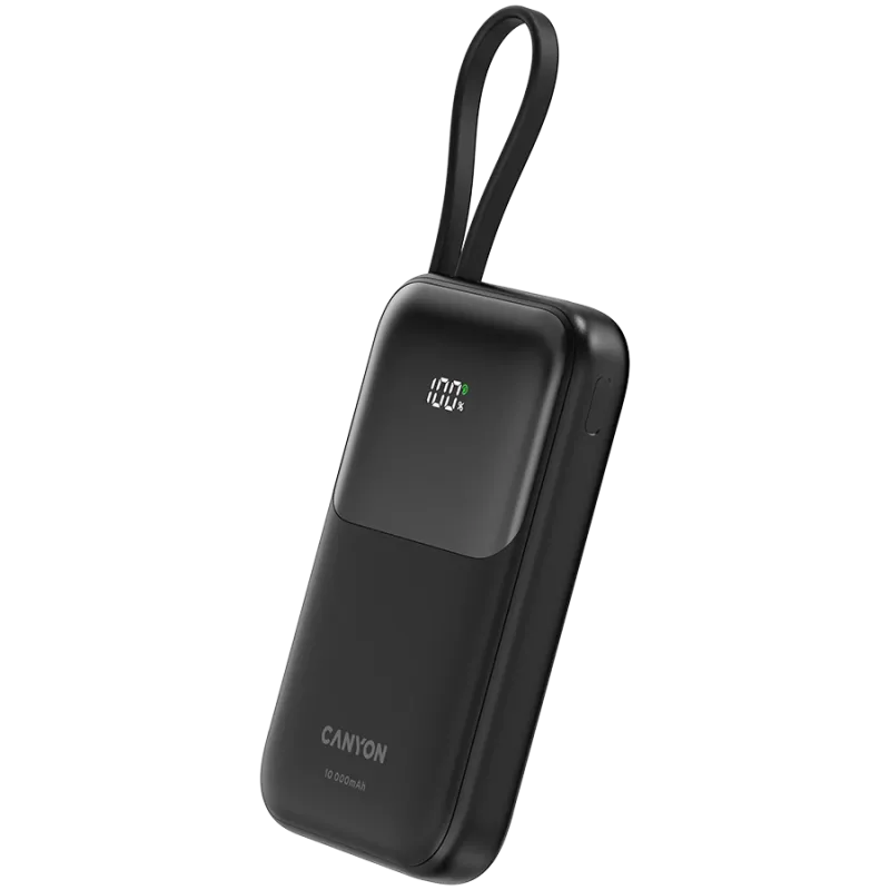 OnPower 101 build-in kabelis 10000 mAh PD22.5W Juoda