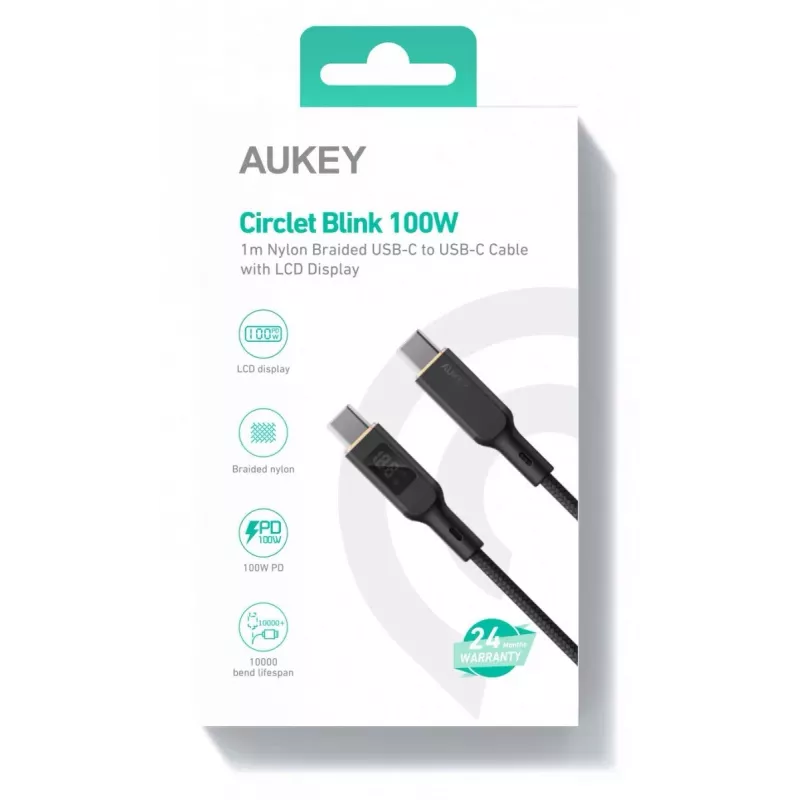 AUKEY CB-MCC102 USB laidas 1,8 m USB C juodas 480 Gbit/s