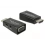 Adapteris-kontaktų keitiklis DeLOCK 65901 HDMI A į VGA ir 3,5 mm garso įvestis juodas