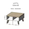Cama LOTTA 60 Kavos staliukas votano ąžuolas/mat juodas