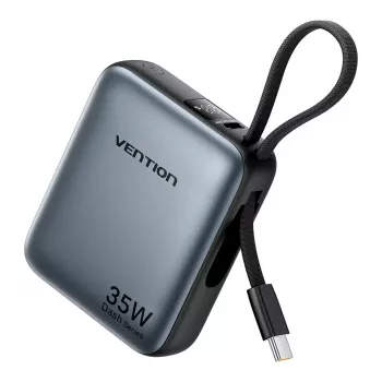 Išorinė baterija Vention FHEH0 ličio polimero 10000 mAh 35 W USB-C juoda