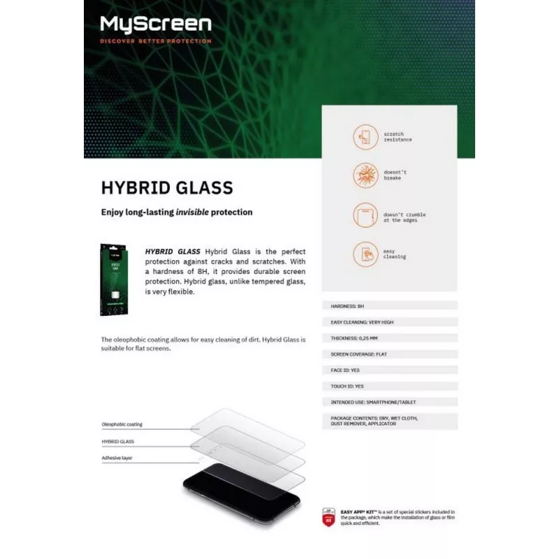 Hibridinis grūdinto stiklo ekrano apsauga MyScreen, skirta Samsung Galaxy A35 M8101HG, 9H kietumo