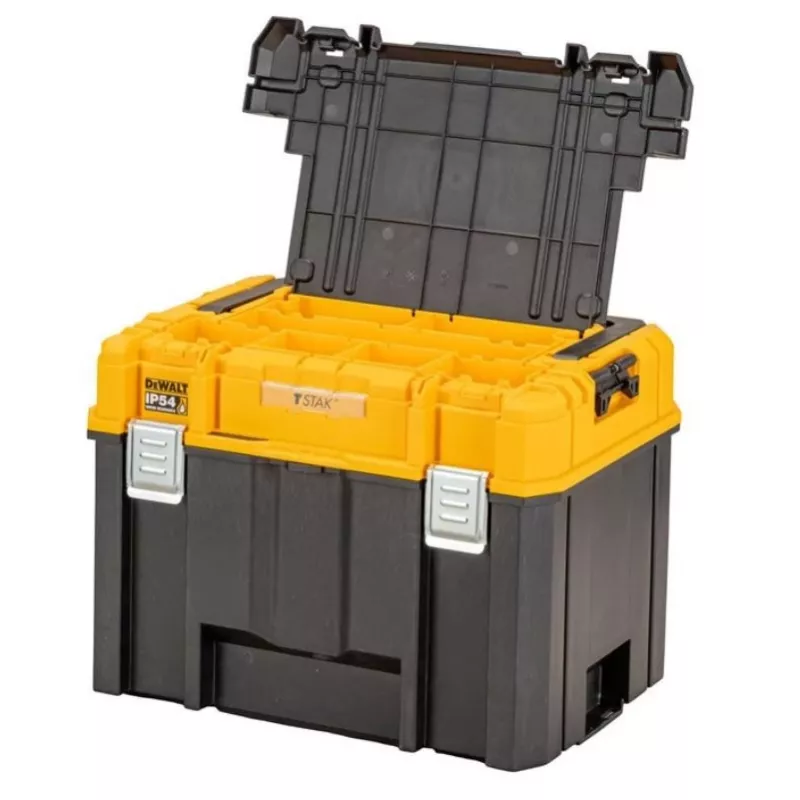 Įrankių dėžė DeWalt DWST83343-1 — aliuminis/plastikas, atspari vandeniui, atverčiamas dangtis, užrakinama, 1 skyrius, 440×333×323 mm