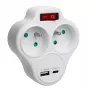 Elektrinis dvigubas lizdo skirstytuvas MACLEAN MCE336E su 2 USB prievadais, E tipas