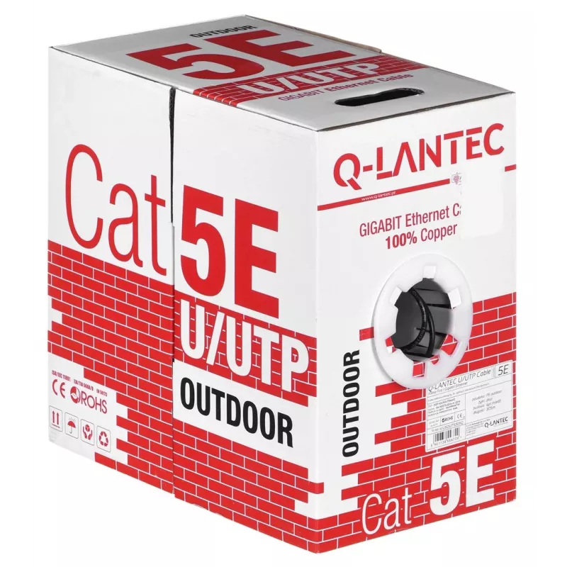 Alantec KIU5OUTS305Q tinklo kabelis, juodas, 305 m, Cat5e U/UTP (UTP) (KIU5OUTS305Q)