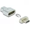 DeLOCK - Thunderbolt / USB-C adapteris - USB-C (V) magnetinis į USB-C (K) - USB 3.2 Gen 2 / Thunderbolt 3 4,5 A - 8K palaikymas - sidabrinis (66433)