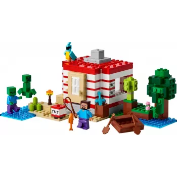 Konstruktorius LEGO Minecraft rinkinys 21275 TNT džiunglių namelis, 287 detalės, 2 minifigūrėlės, amžius 8+