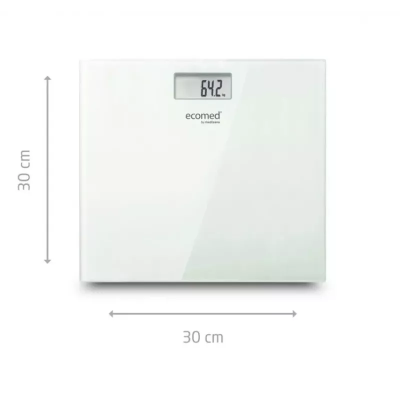 Ecomed by Medisana PS-72E asmeninės svarstyklės – 150 kg, stiklo platforma, baltos