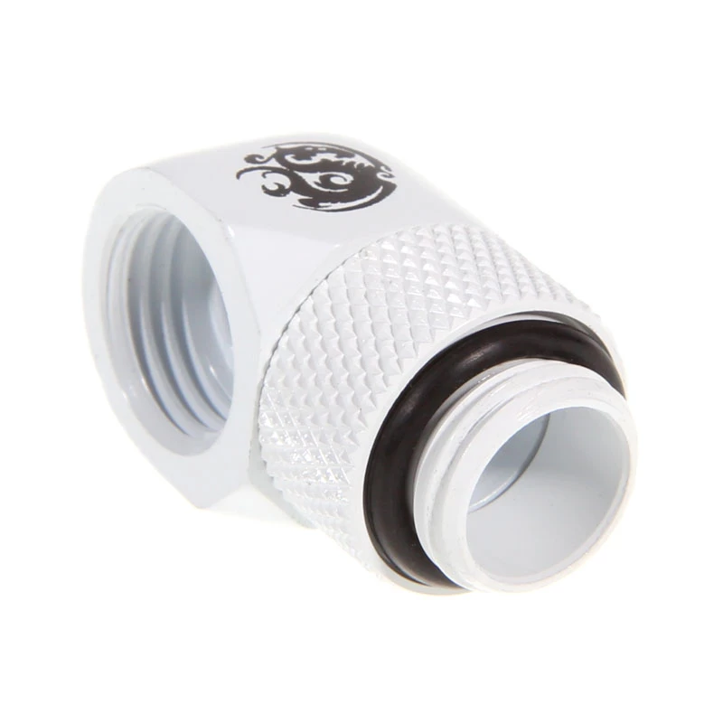 Aušinimo priedas BitsPower BP-DW90R — žalvaris baltas, matmenys 18×18×31,8 mm