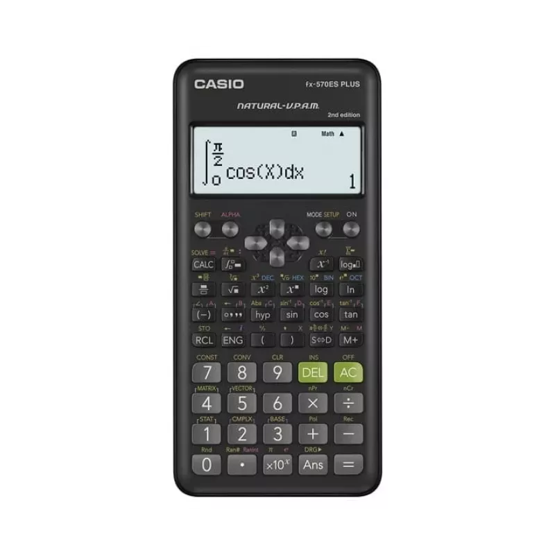 CASIO CALCULATOR SCIENTIFIC FX-570ESPLUS-2-B, 417 FUNKCIJŲ, 77X162MM, JUODAS