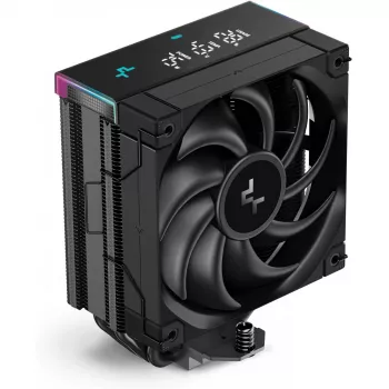 Oro aušintuvas DeepCool AK400 Digital PRO — 120 mm ventiliatorius, PWM, 1850 RPM, FDB, palaiko LGA 1700/1200/115x/AM4/AM5, juodas