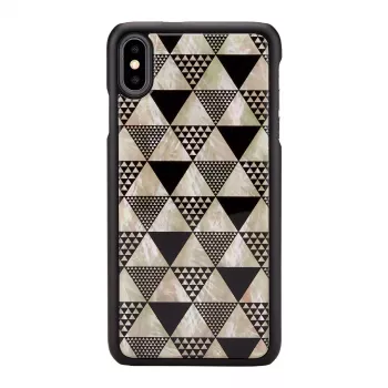 iKins išmaniojo telefono dėklas, skirtas iPhone XS Max – juodas piramidės dizainas, apsauginis kietas korpusas