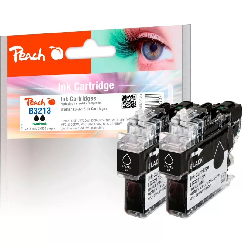 Peach 320481 rašalo kasetė 2 vnt. suderinama Didelės (XL) išeigos juoda