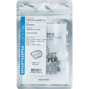 Prievado blokatorius Smartkeeper BL04P1GY USB Type-B pilkas plastikinis 10 vnt.