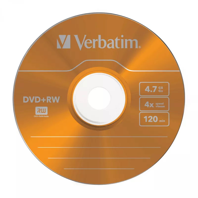 VERBATIM 43297 Verbatim DVD+RW plonas dėklas 5 4,7 GB 4x spalvotas