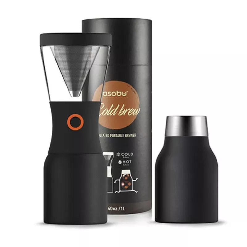 Asobu Cold Brew, rankinis kavos aparatas, 1 l, maltai kavai, juodas