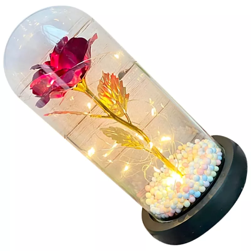 Amžina rožė stikle Extralink Home, raudonas LED švytėjimas