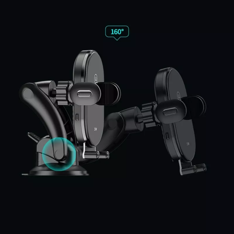 Automobilinis indukcinis telefono laikiklis usams US-CD131 15W automatinis, skirtas priekiniam stiklui ir prietaisų skydeliui