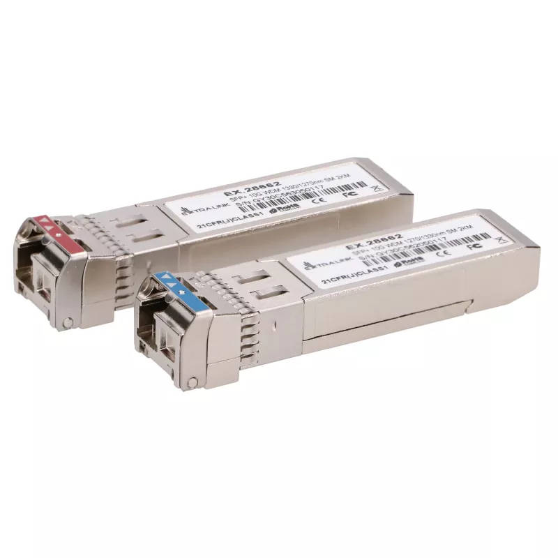 Extralink SFP+ 10G | SFP+ WDM modulis | 10 Gbps 1270/1330 nm, vienmodis, 2 km, pora