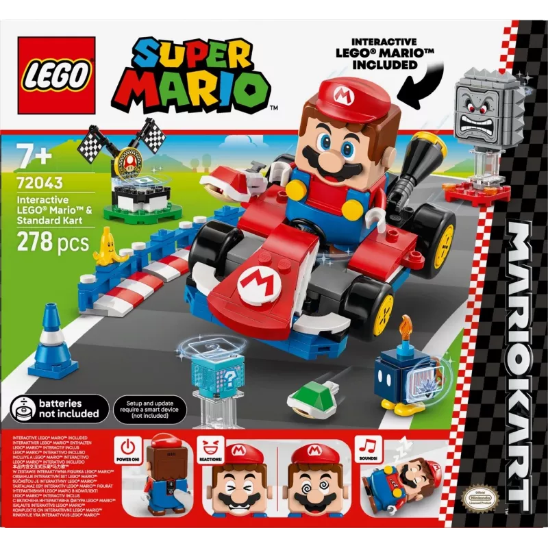 LEGO konstruktorius 72043 Super Mario interaktyvus Mario Kart su standartiniu kartu