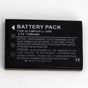 Įkraunama ličio jonų baterija Extra Digital LI‑20B 3,7 V 1000 mAh, skirta Olympus fotoaparatams