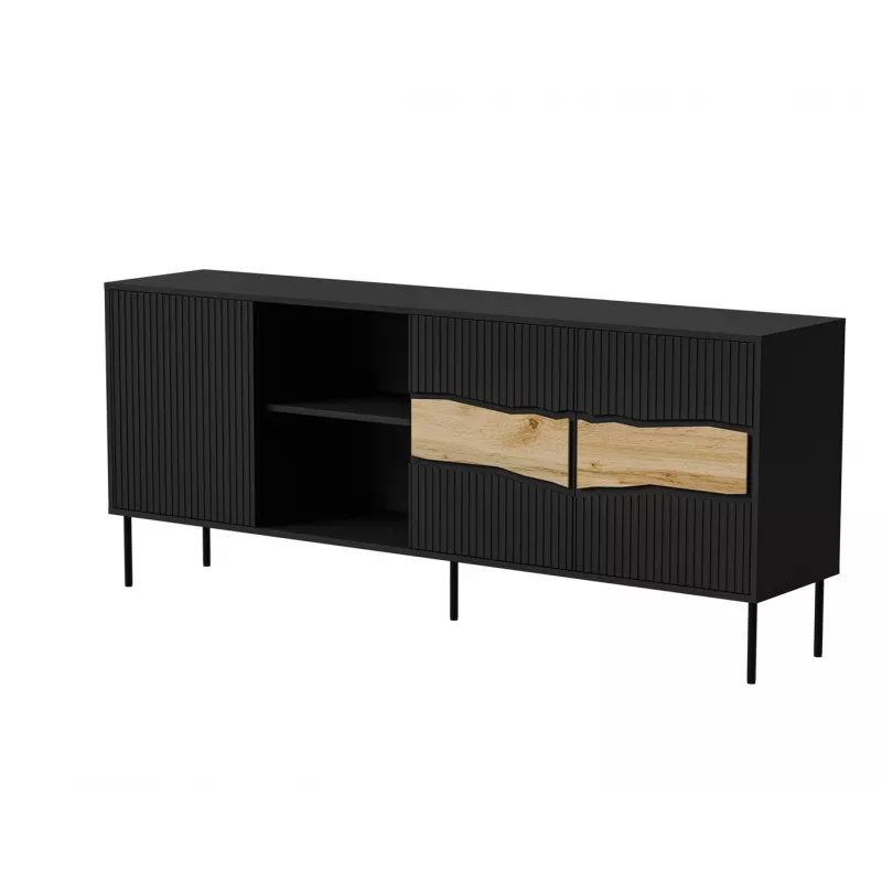 Cama INSERTO 3D1W komoda 190x40x80 juodas + LED