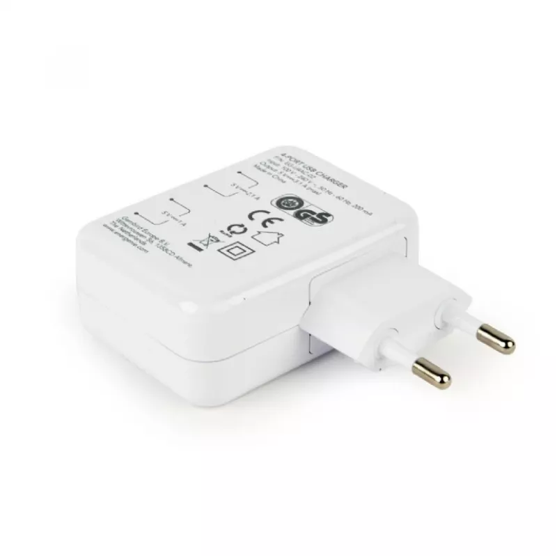 UNIVERSALUS USB ĮKROVIKLIS BALTAS/4 PORTŲ EG-U4AC-02 GEMBIRD