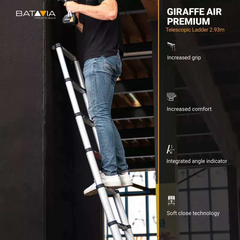 Teleskopiniai laiptai Batavia B.V. Giraffe AIR 2,93 m — kompaktiški ištraukiami laiptai