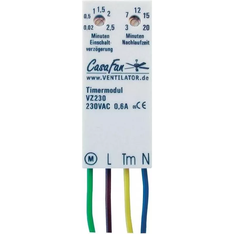 Sieninis laikmatis jungiklis CasaFan VZ 230 Modulo White 9800006, 230 V