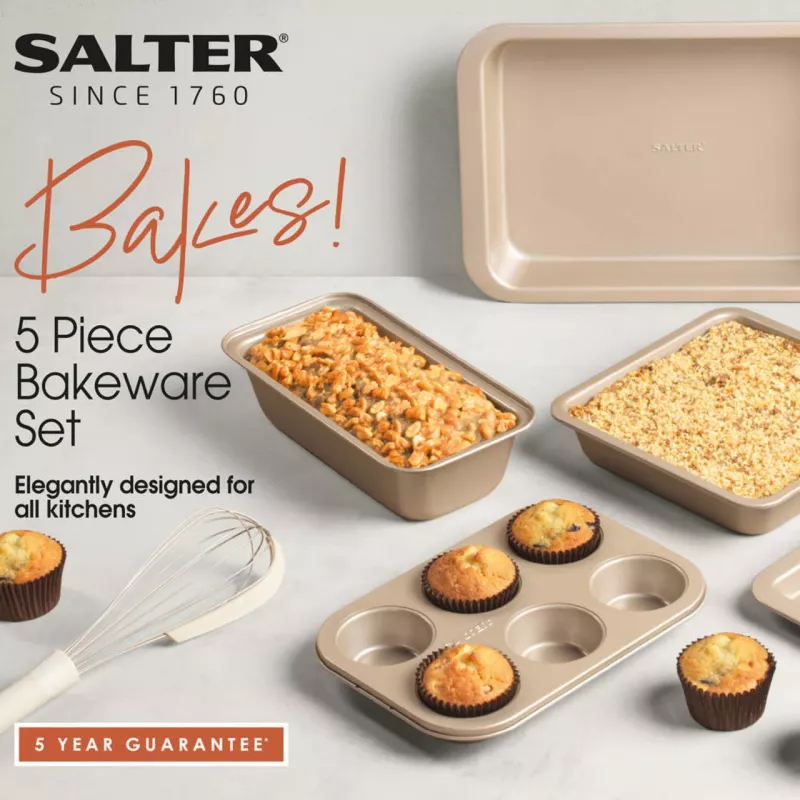 Salter BW12603G1EU7 Bakes 5 dalių kepimo rinkinys - auksinis