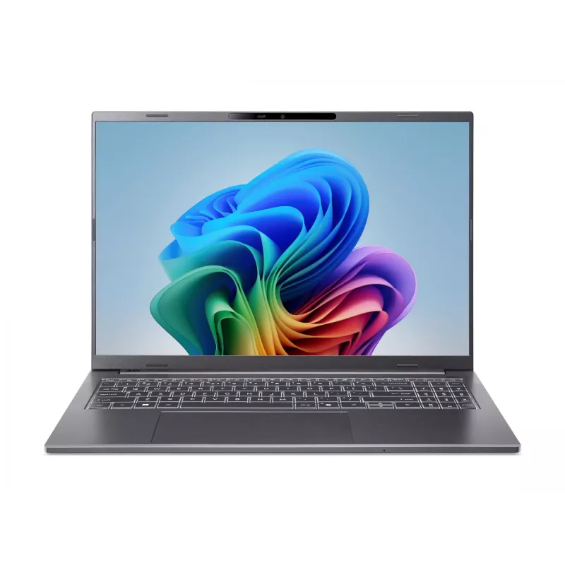 Acer Aspire 16 AI A16-11M - 180° vyrių dizainas - Snapdragon X X1-26-100 - Win 11 Home - Qualcomm Adreno - 16 GB RAM - 512 GB SSD NVMe, QLC - 40,6 cm (16 colių)