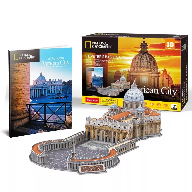 3D puzzle Cubicfun Šv. Petro bazilikos modelis 306-DS0997H, kartoninės dalys, surinktas mastelio modelis