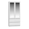 Topeshop SS-90 BIEL LUSTRO bedroom wardrobe/closet 5 shelves 2 durelės(s) baltas
