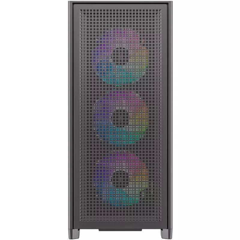 Kompiuterio korpusas Silentware Air 2000 A-RGB juodas — midi bokštas, grūdinto stiklo šoninis skydelis