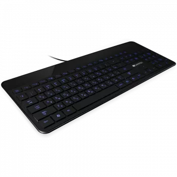 Laidinė plona klaviatūra CANYON HKB-5 su EN/RU išdėstymu ir LED apšvietimu, juoda