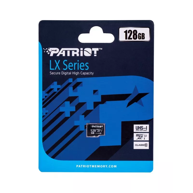 „MicroSDXC“ atminties kortelė PATRIOT PSF128GMDC10 128 GB UHS-I Class 10 U1 80 MB/s, juoda