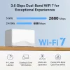 TP-LINK Mercusys Halo H25BE belaidžio tinklo sistema (Wi-Fi 7, dviejų juostų 2,4/5 GHz, 2880 Mbps) 2 vnt. rinkinys, 3 vidinės antenos, balta