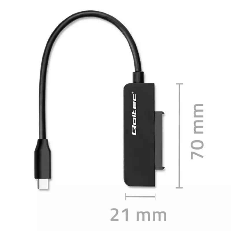QOLTEC SATA adapteris 52269 2,5 colio diskui į USB-C, palaiko iki 2 TB
