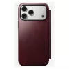 Mobiliojo telefono dėklas Nomad Modern Leather Folio, skirtas iPhone 17 Pro Max — oda, TPU, PC, aliuminis, bordo, 16 cm (6,3 colio)