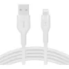 Laidas Belkin Cbl Scicone USB-A LTG 2M baltas USB A USB C Lightning