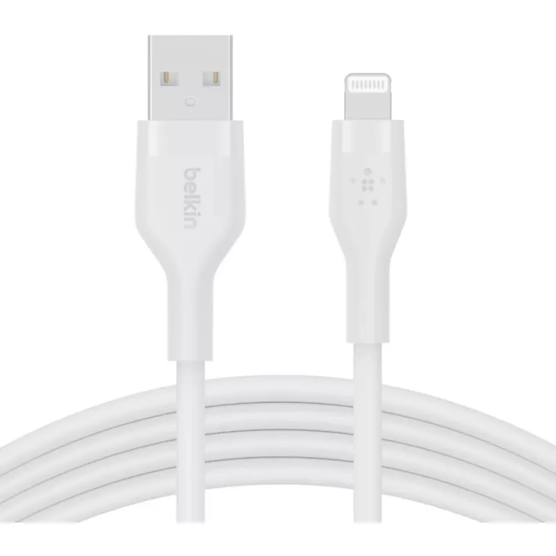 Laidas Belkin Cbl Scicone USB-A LTG 2M baltas USB A USB C Lightning