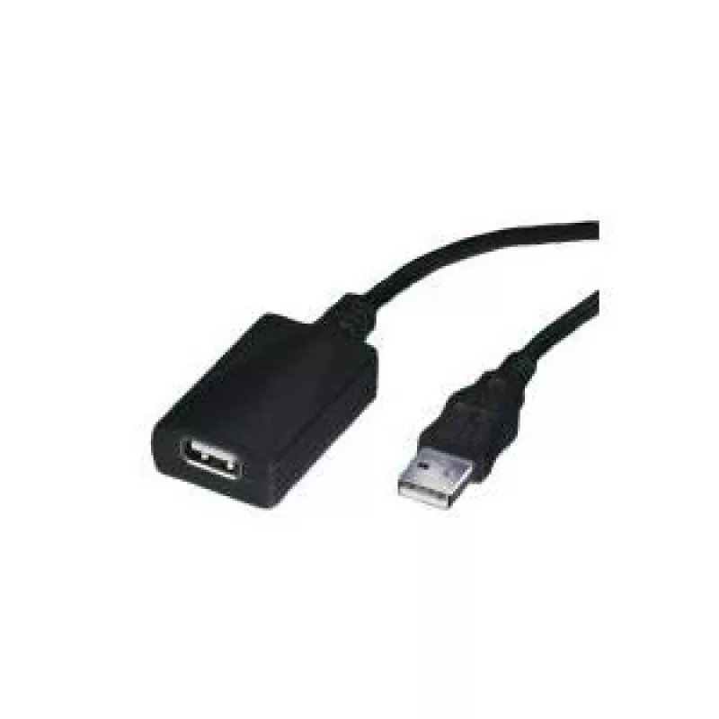 USB prailginimo kabelis ROLINE 5 m, 1 prievadas, juodas