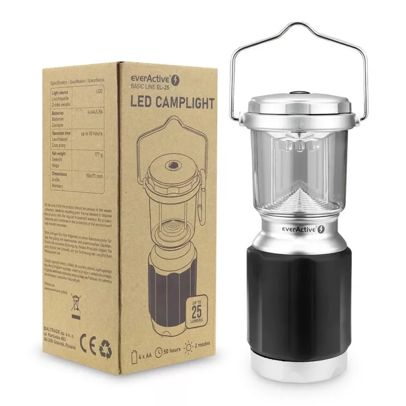 Bateryjna Latarka Lampka Kempingowa LED EverActive Basic Line EL-25 25lm