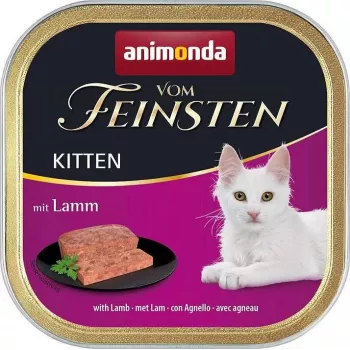 Šlapias kačių maistas animonda Vom Feinsten padėklas 100 g — Jaunesniems kačiukams aviena, baltymai 10%, riebalai 7%, drėgmė 80%