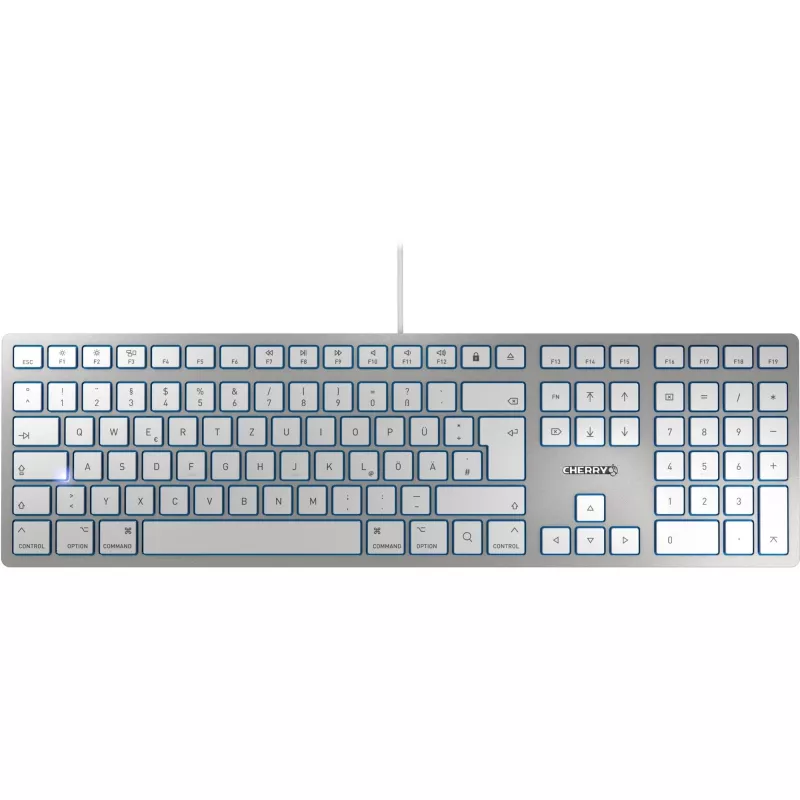 CHERRY KC 6000 plonas FOR MAC klaviatūra Office USB QWERTZ German Sidabrinė