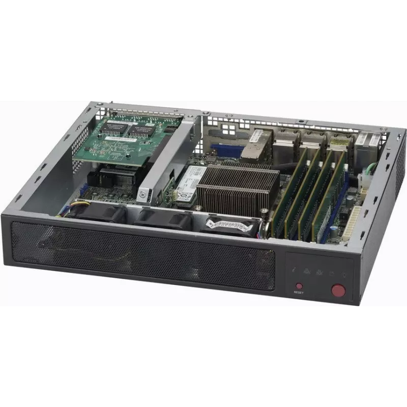 Super Micro Supermicro SCE300 - stovas - montuojamas ant stovo - 1U - FlexATX - juoda (CSE-E300)