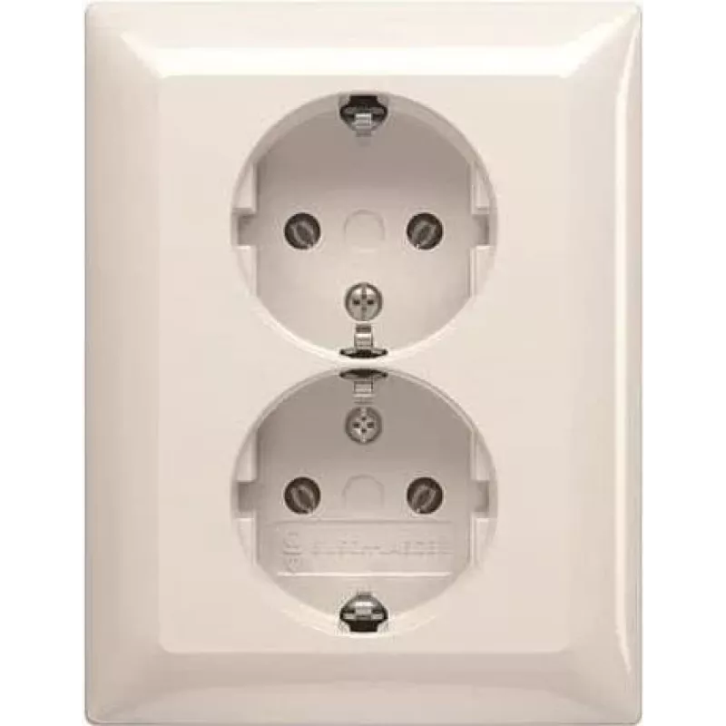 BUSCH JAEGER BJ 202 EUJ-914 SCHUKO® dvigubas lizdas. visas dengiamasis rėmelis