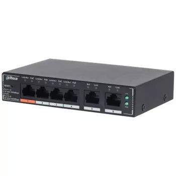 Dahua Technology SG4006P tinklo komutatorius valdomas L2 Gigabit Ethernet (10/100/1000) Power over Ethernet (PoE) juodas